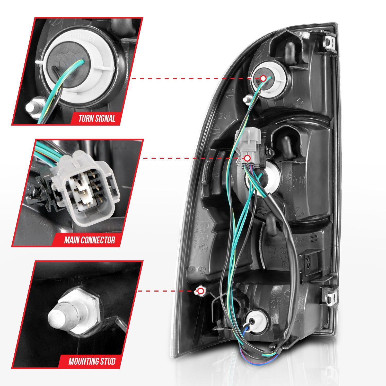 2005-2015 Toyota Tacoma Anzo LED Tail Lights Black