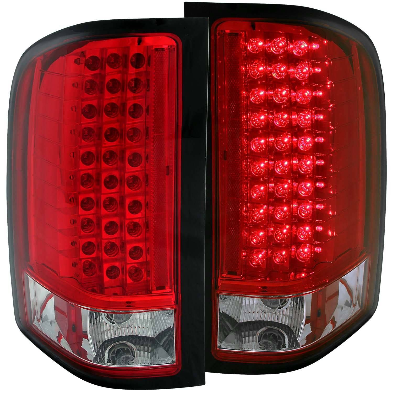 2007-2014 Chevrolet Silverado 1500/2500 HD/3500 HD Anzo LED Tail Lights Red/Clear - 311047