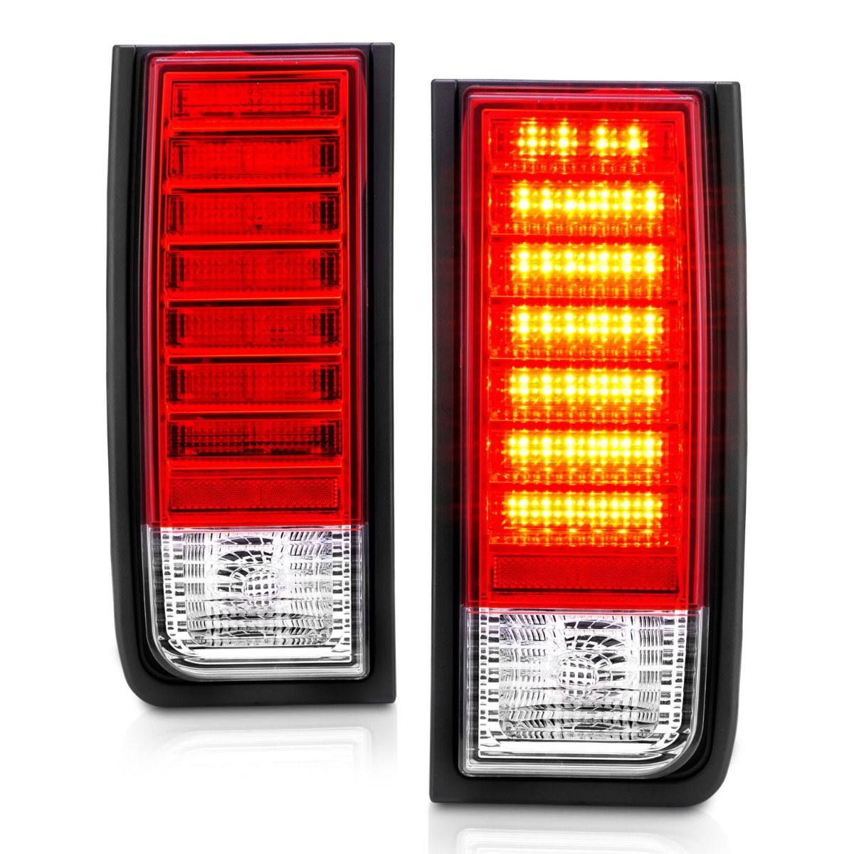 2003-2009 Hummer H2 Anzo LED Tail Lights Red/Clear