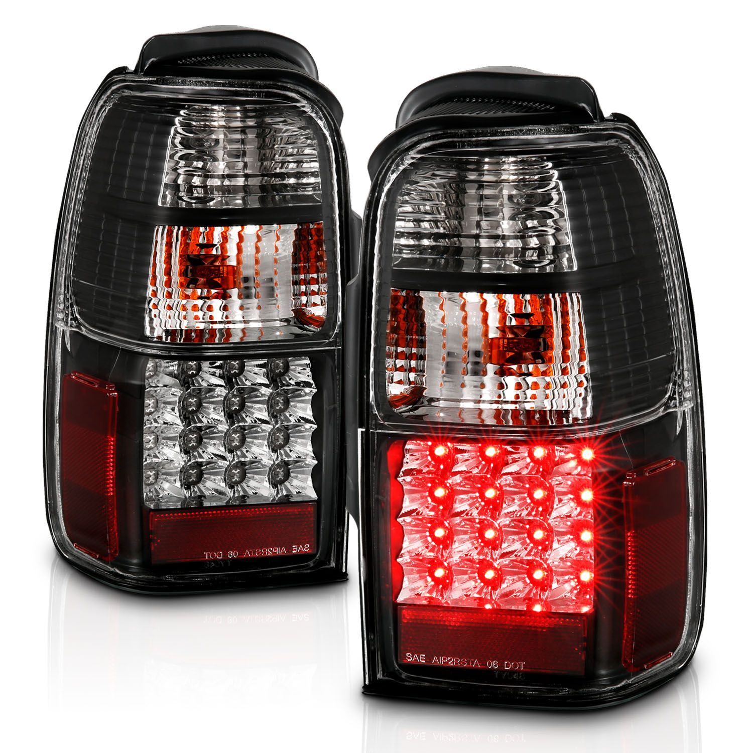 2001-2002 Toyota 4Runner Anzo LED Tail Lights Black - 311099