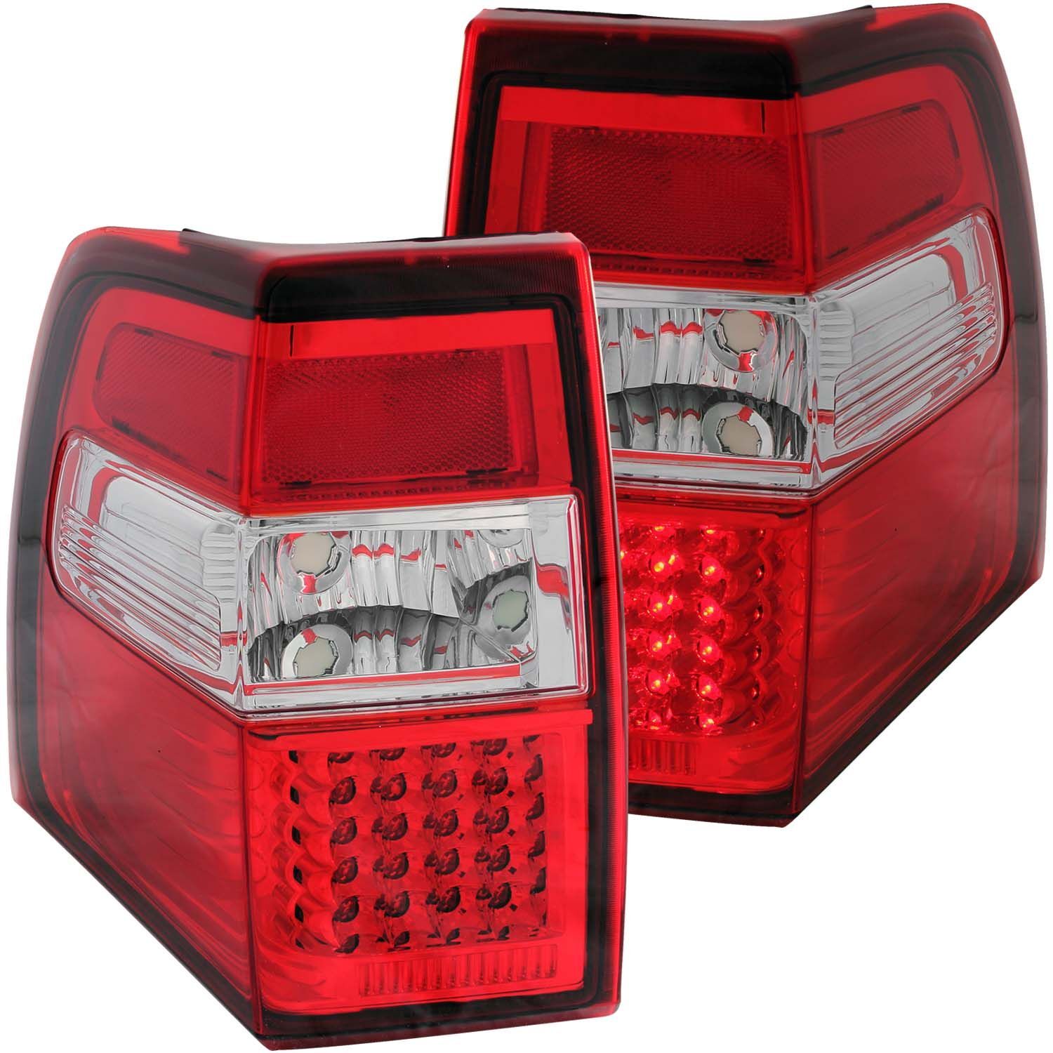 2007-2017 Ford Expedition Anzo LED Tail Lights Red/Clear - 311108