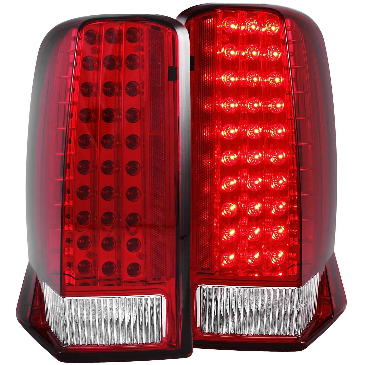 2002-2006 Cadillac Escalade/Escalade ESV Anzo LED Tail Lights Red/Clear - 311120