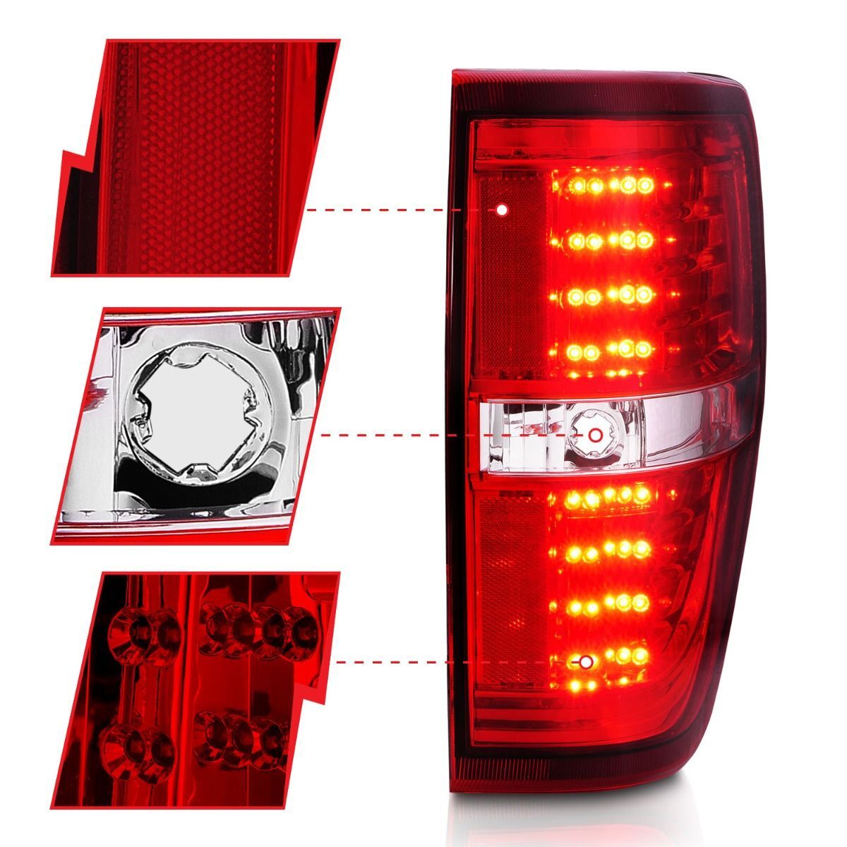 2009-2014 Ford F-150 Anzo LED Tail Lights Red/Clear
