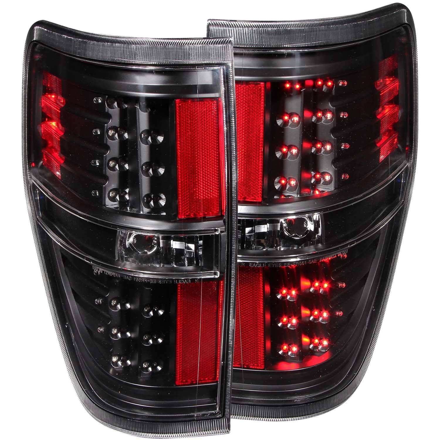 2009-2014 Ford F-150 Anzo LED Tail Lights Black - 311145