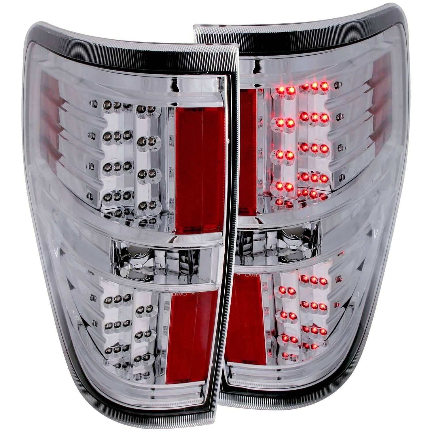 2009-2014 Ford F-150 Anzo LED Tail Lights Chrome - 311147