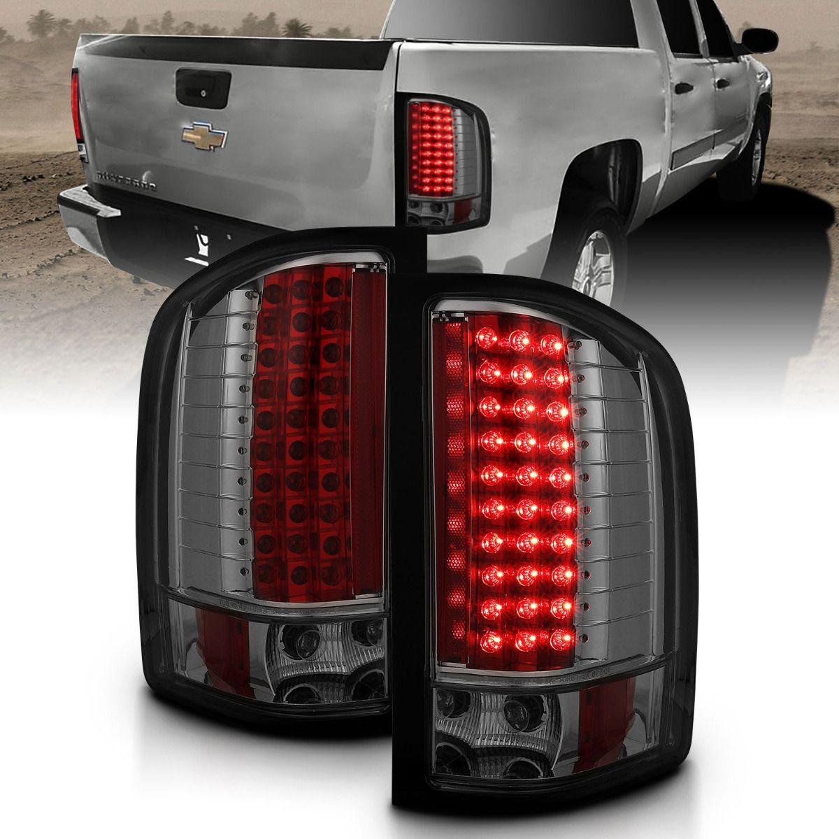 2007-2014 Chevrolet Silverado 1500/2500 HD/3500 HD Anzo LED Tail Lights Smoke - 311159