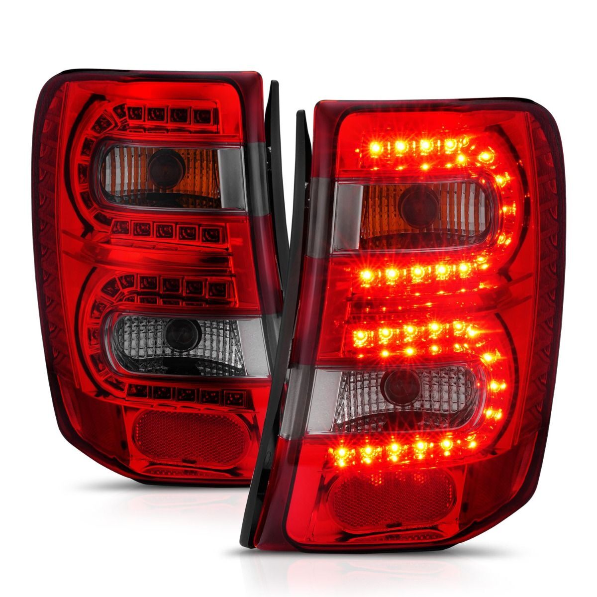 1999-2004 Jeep Grand Cherokee Anzo LED Tail Lights Red/Smoke