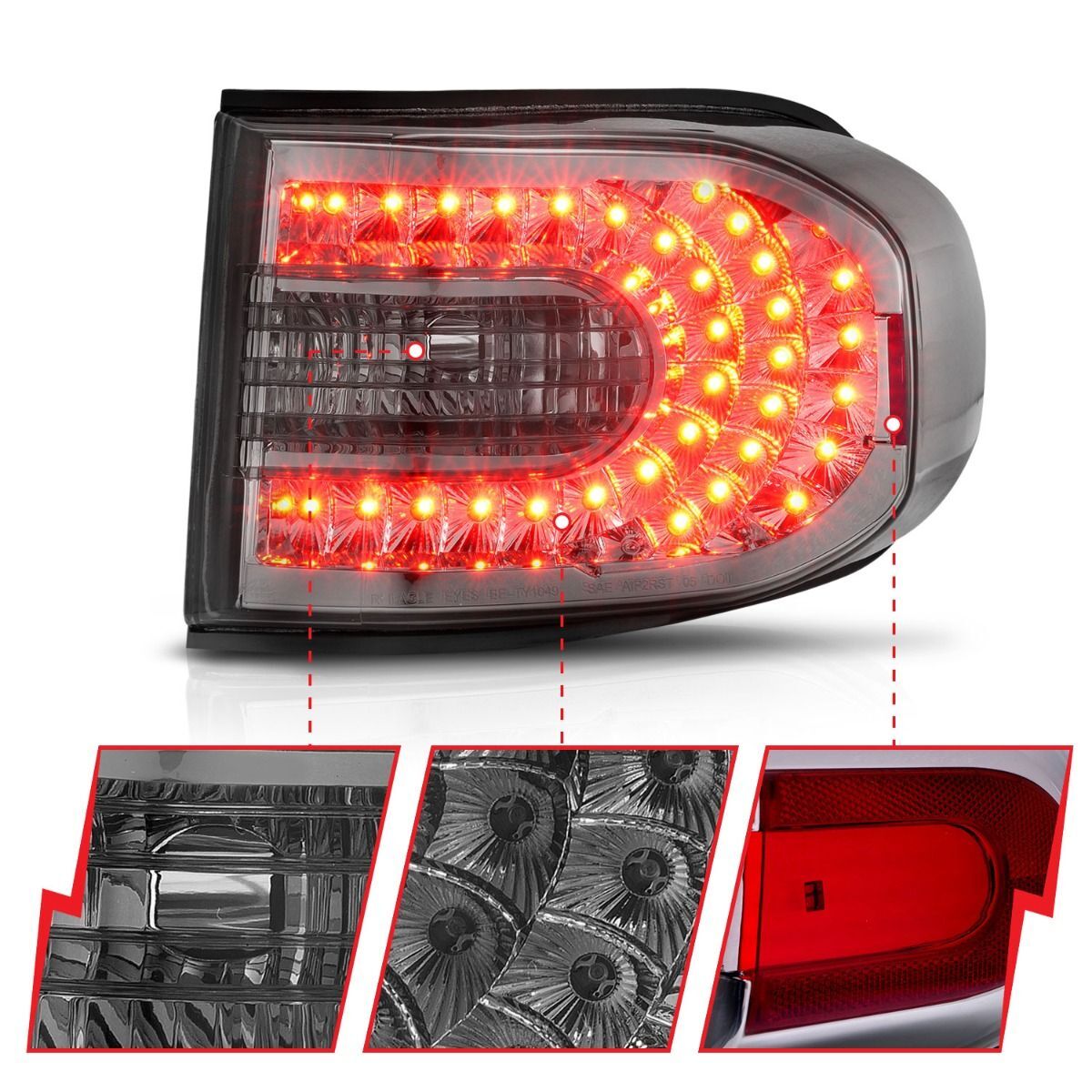 2007-2014 Toyota FJ Cruiser Anzo LED Tail Lights Smoke