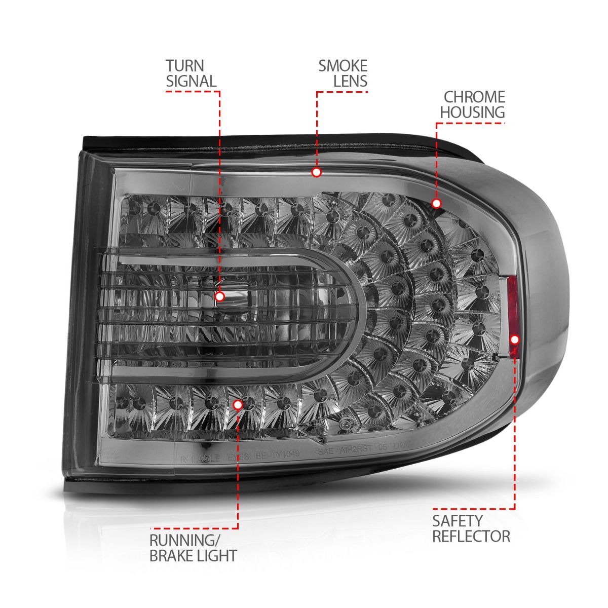2007-2014 Toyota FJ Cruiser Anzo LED Tail Lights Smoke
