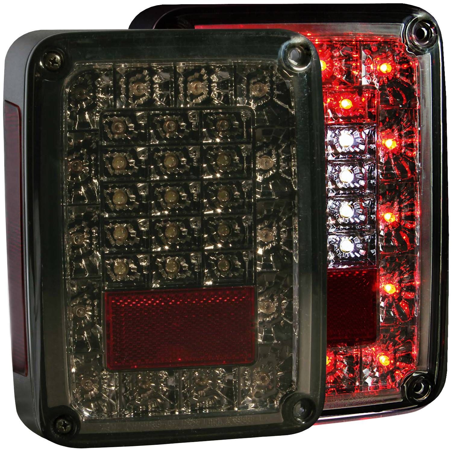 2007-2018 Jeep Wrangler JK Anzo LED Tail Lights Smoke - 311203