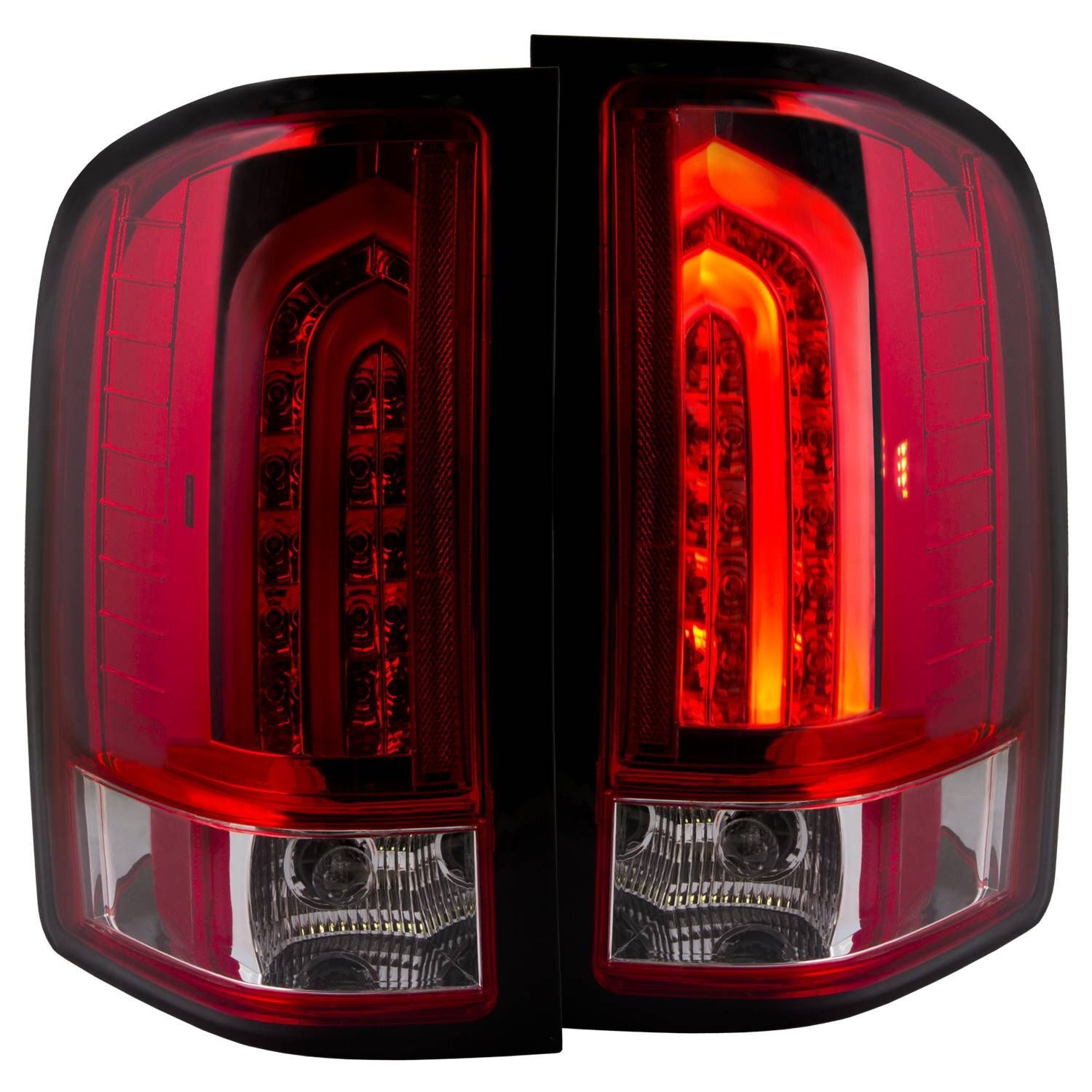 2007-2014 Chevrolet Silverado 1500/2500 HD/3500 HD Anzo LED Tail Lights Red/Clear G2 - 311225
