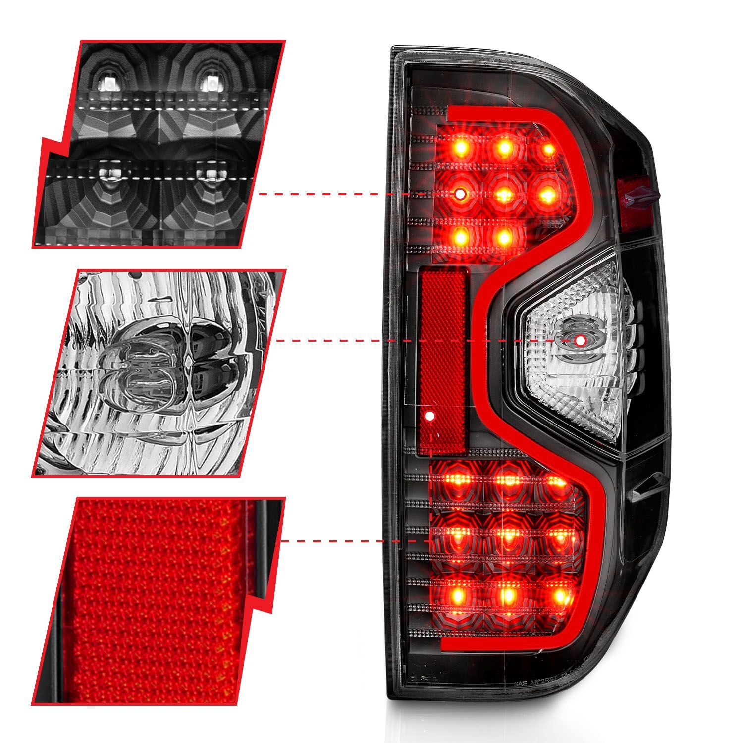 2014-2021 Toyota Tundra Anzo LED Tail Lights Black