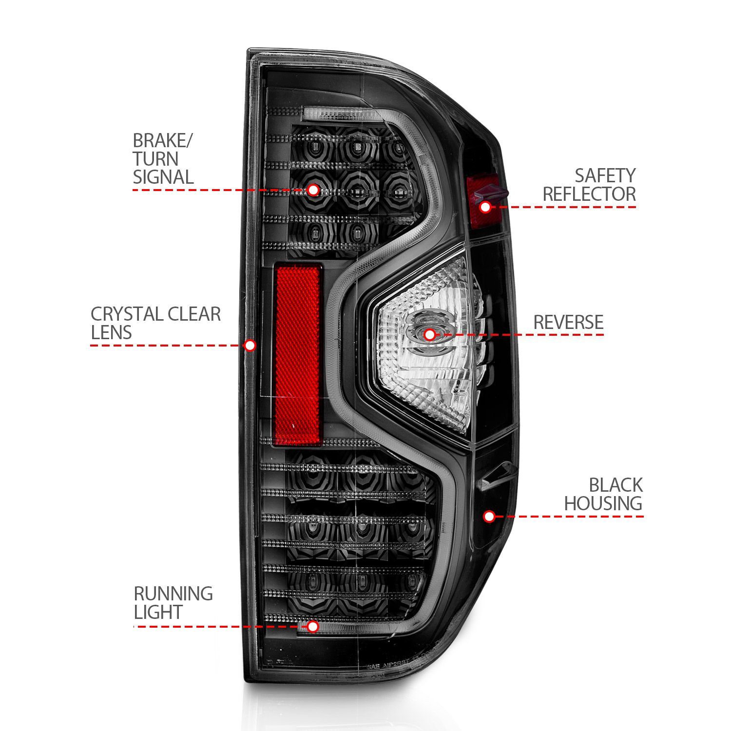 2014-2021 Toyota Tundra Anzo LED Tail Lights Black