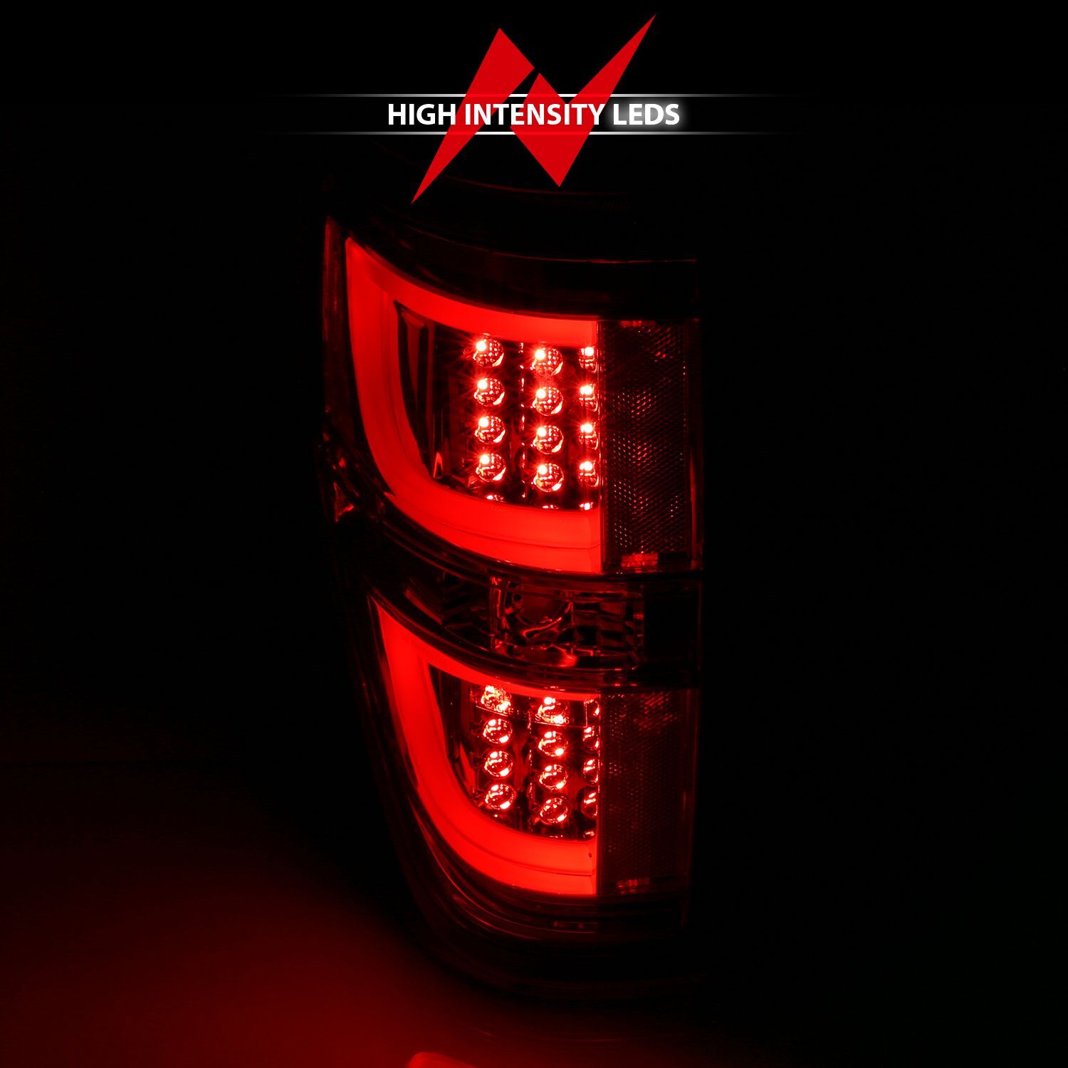 2009-2014 Ford F-150 Anzo LED Tail Lights Black