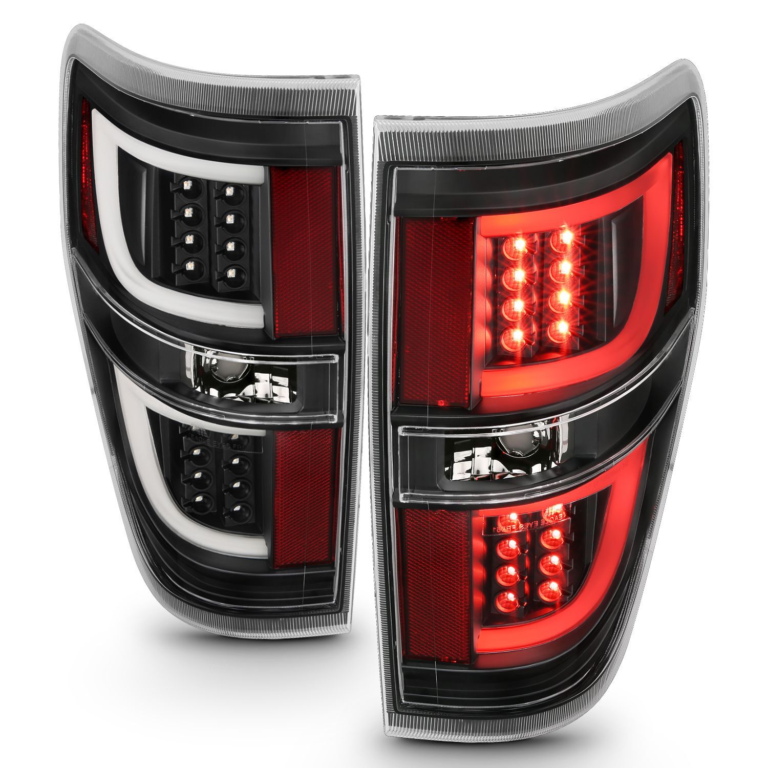 2009-2014 Ford F-150 Anzo LED Tail Lights Black - 311257