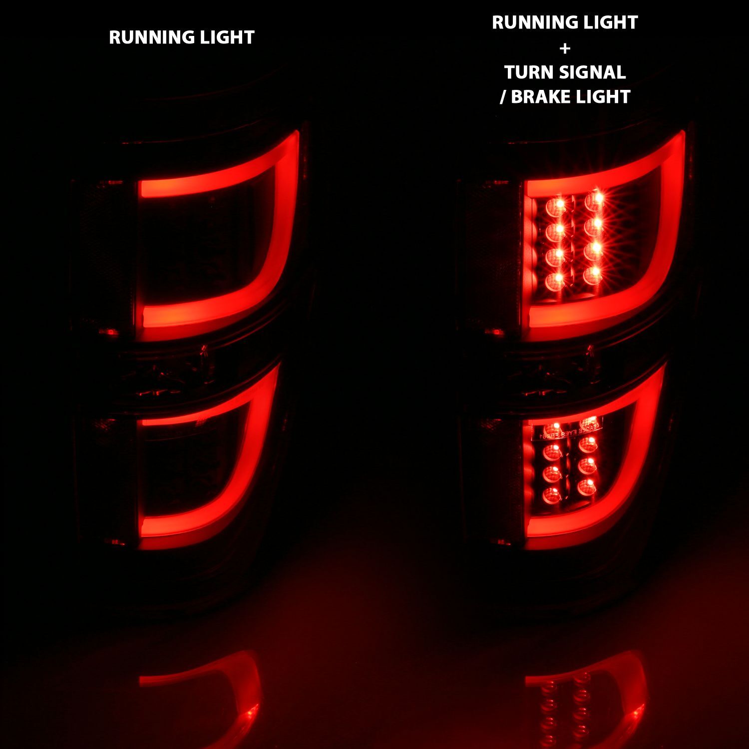 2009-2014 Ford F-150 Anzo LED Tail Lights Black