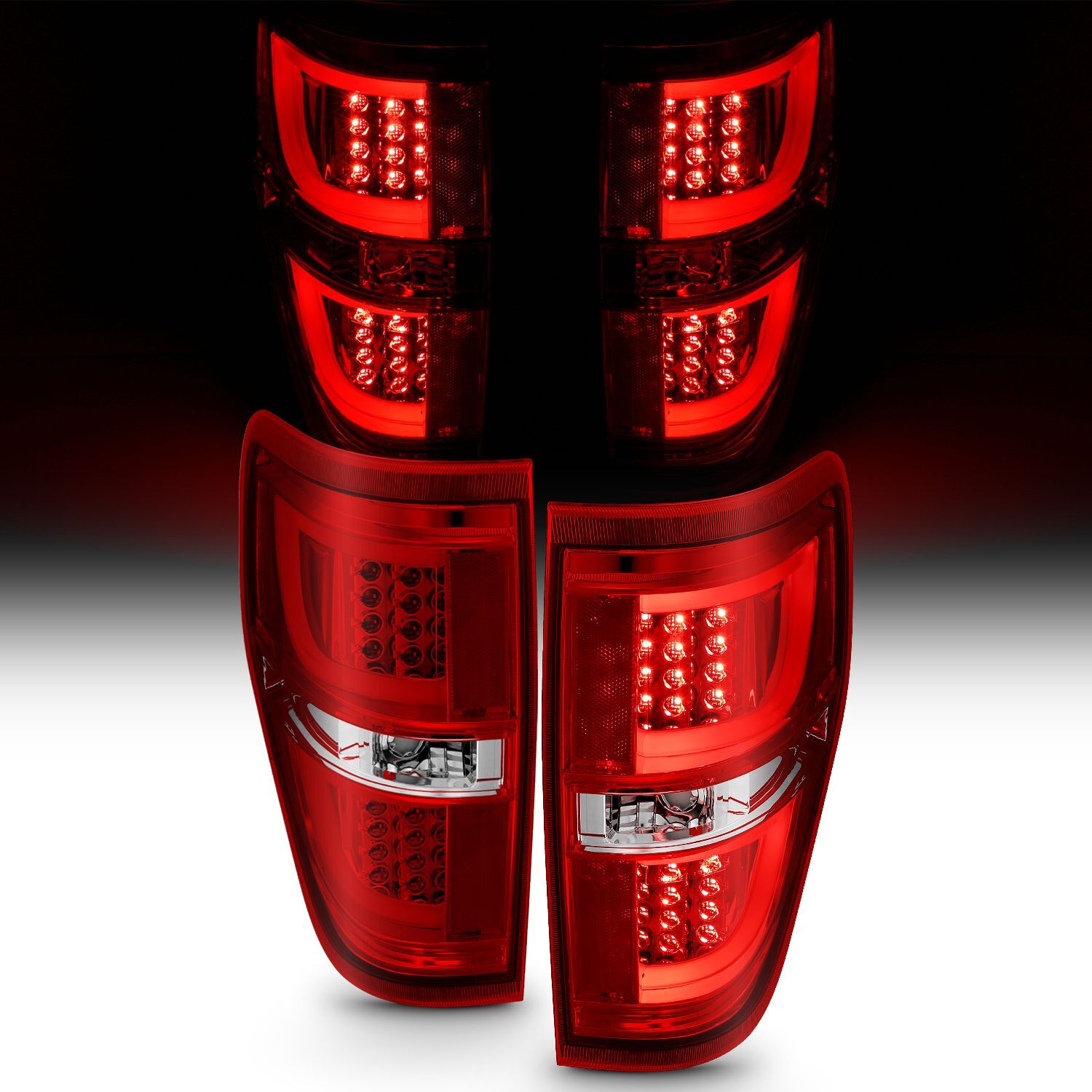 2009-2014 Ford F-150 Anzo LED Tail Lights Red/Clear