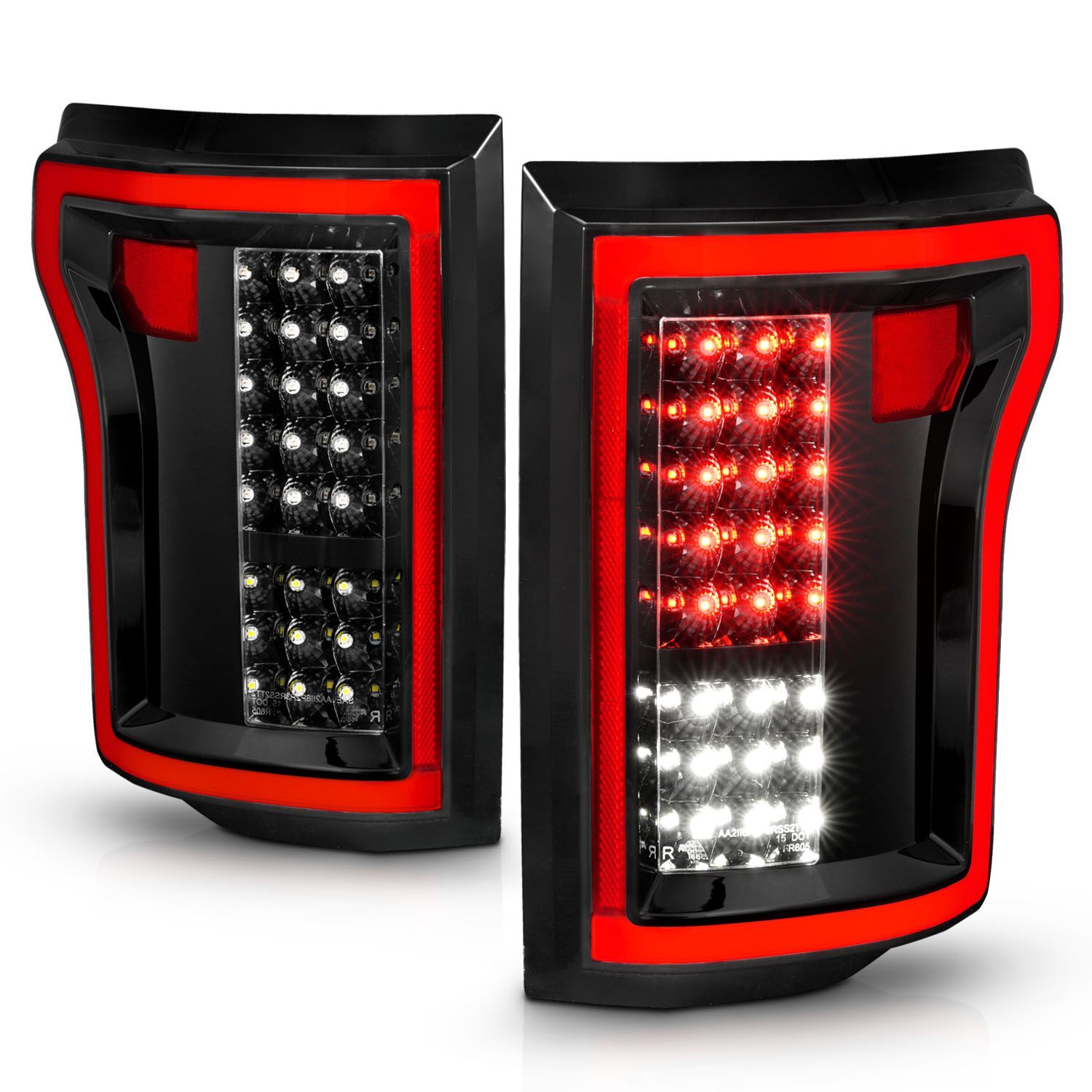 2015-2017 Ford F-150 Anzo LED Tail Lights Black - 311261