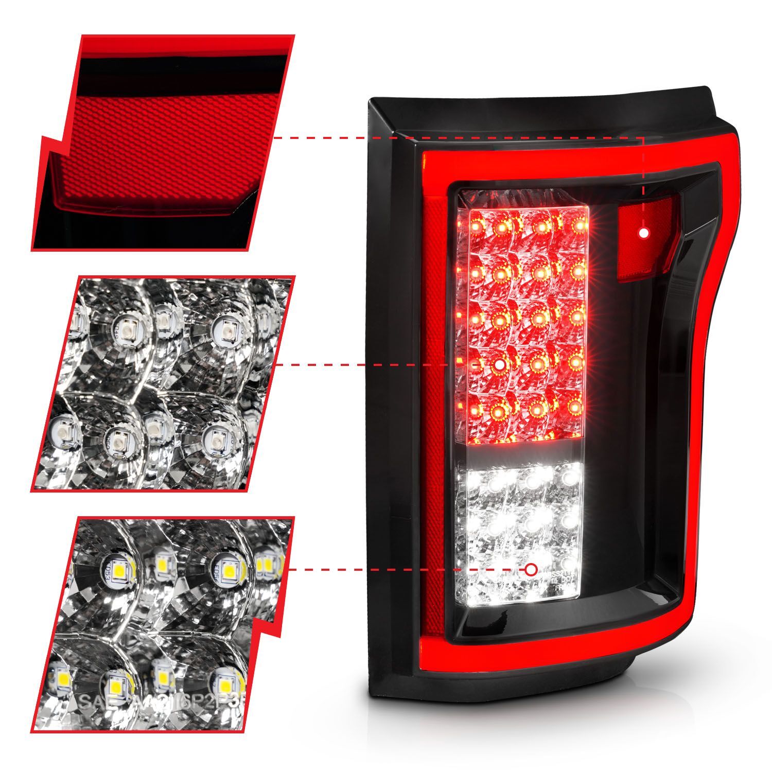 2015-2017 Ford F-150 Anzo LED Tail Lights Red/Clear
