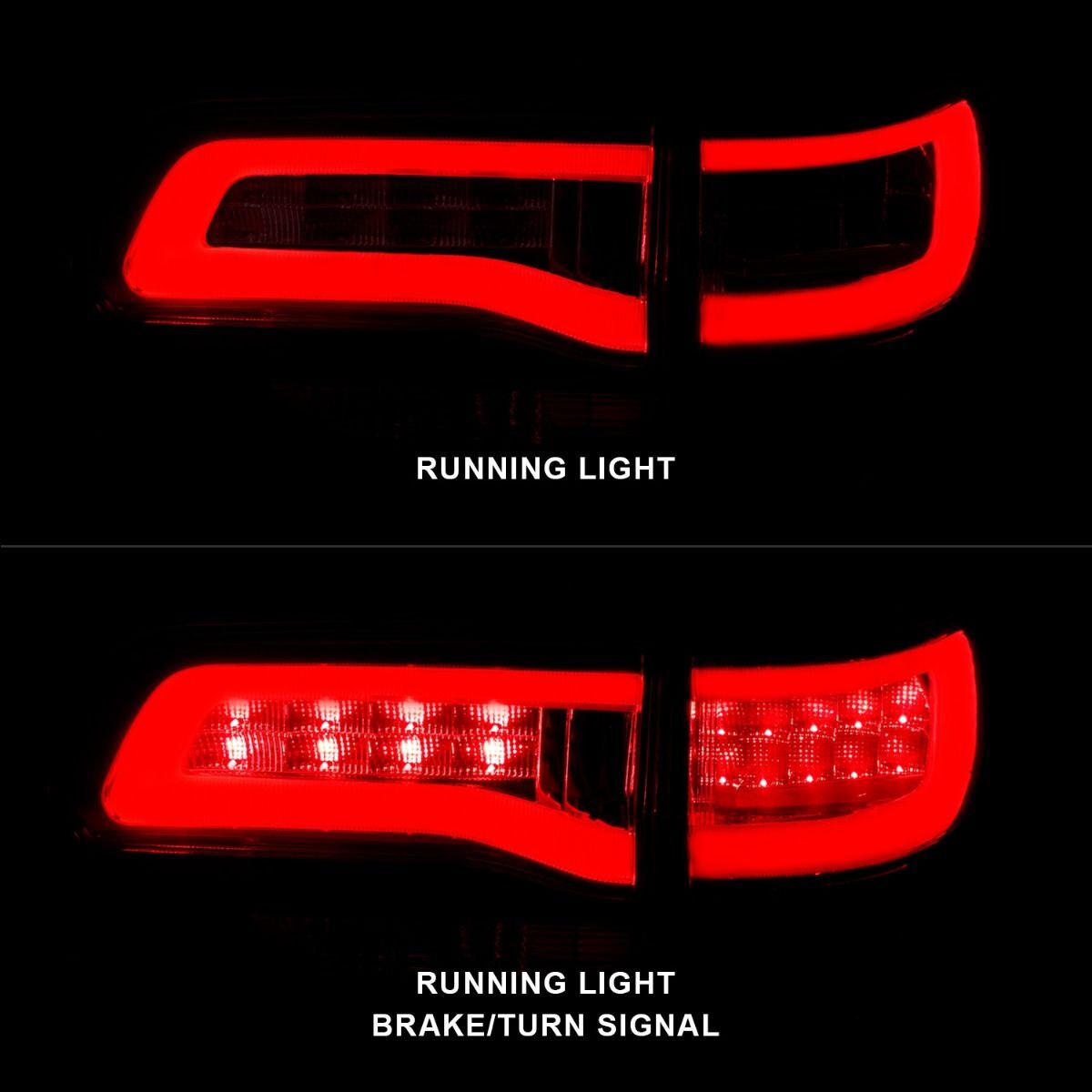 2014-2021 Jeep Grand Cherokee Anzo LED Tail Lights Red/Clear