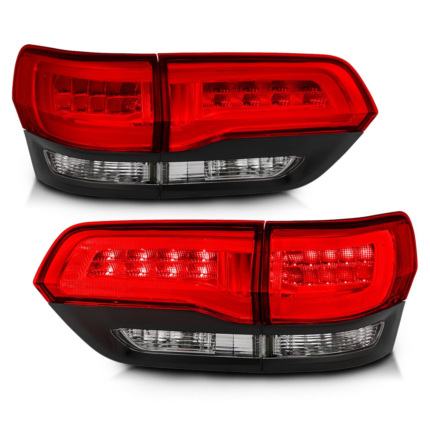 2014-2021 Jeep Grand Cherokee Anzo LED Tail Lights Red/Clear