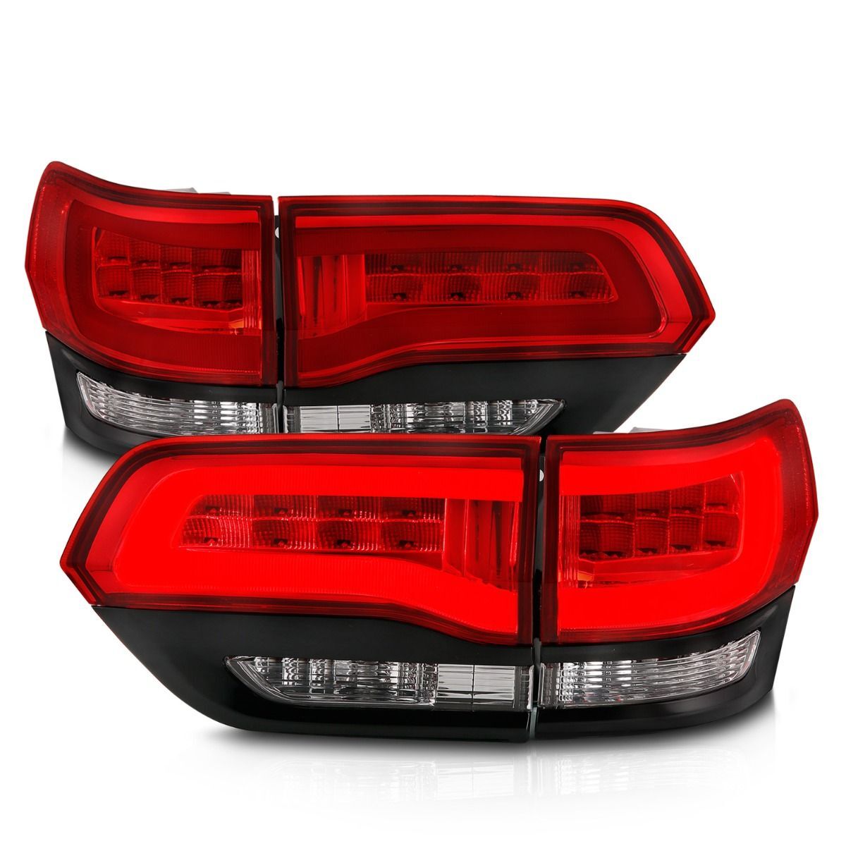 2014-2021 Jeep Grand Cherokee Anzo LED Tail Lights Red/Clear - 311268
