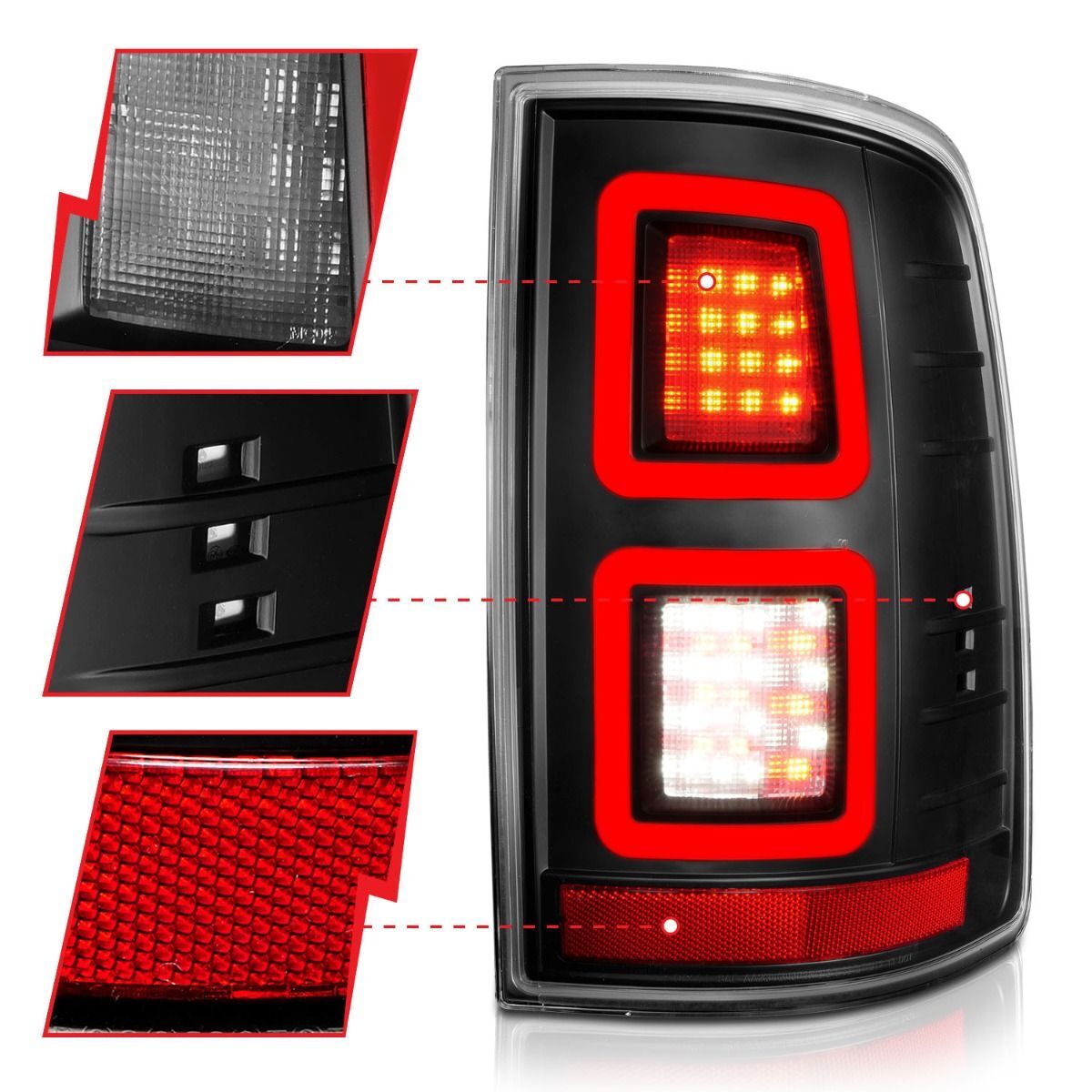 2009-2018 Dodge Ram 1500/2500/3500 Anzo LED Tail Lights Black