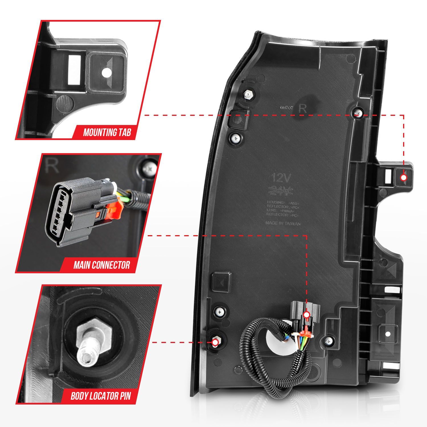 2015-2019 GMC Yukon/Yukon Denali/Yukon XL Anzo LED Tail Lights Black