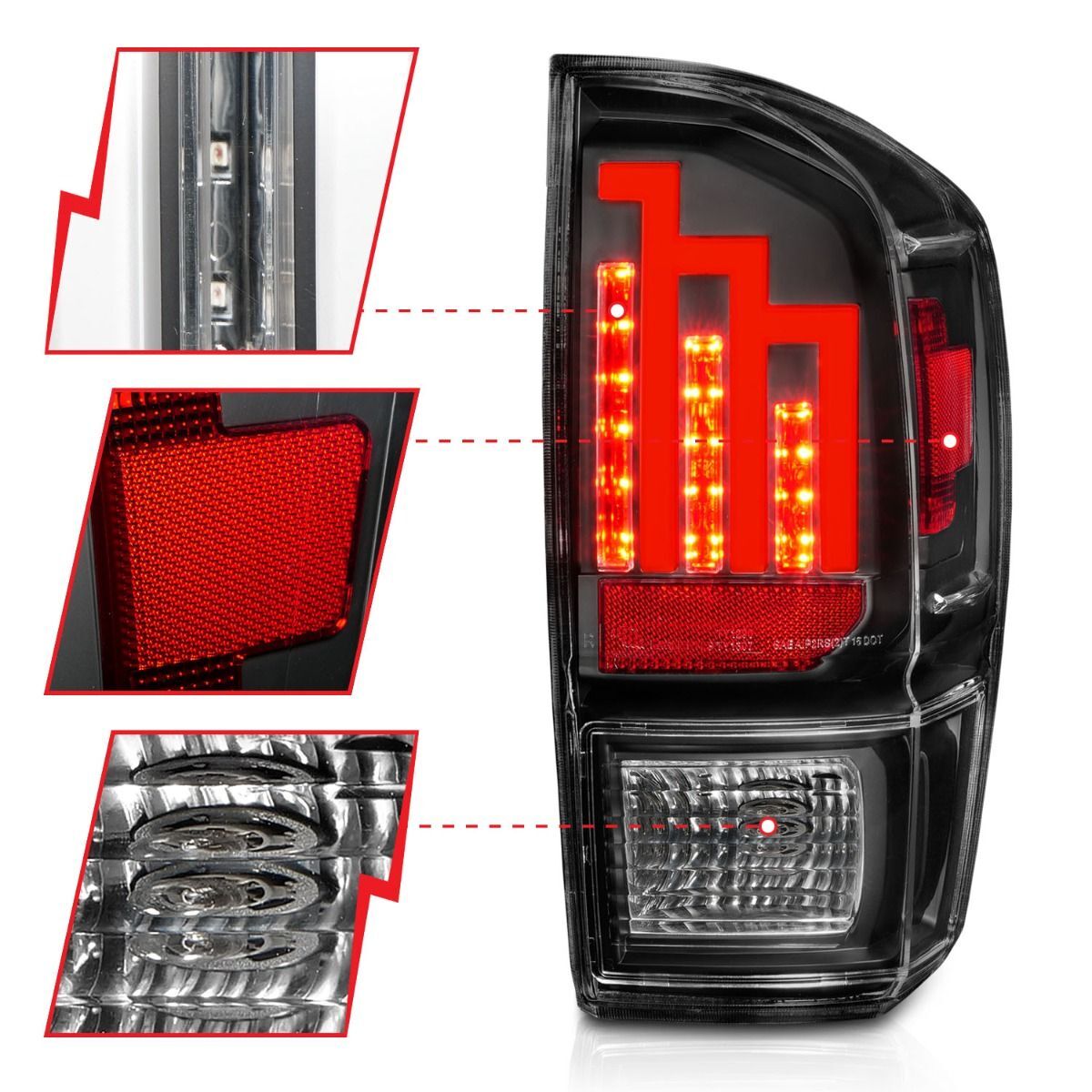 2016-2023 Toyota Tacoma Anzo LED Tail Lights Black
