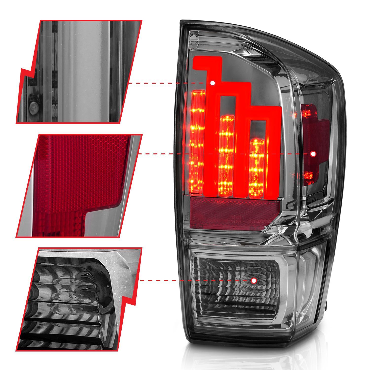 2016-2023 Toyota Tacoma Anzo LED Tail Lights Smoke