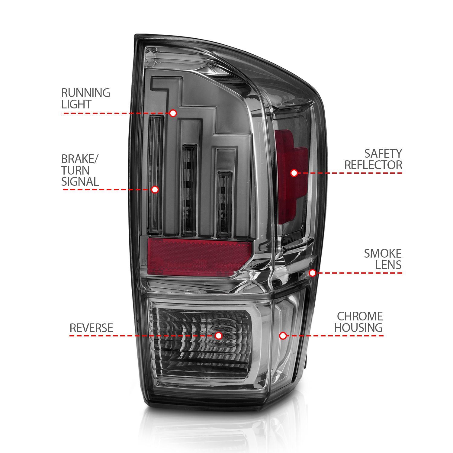 2016-2023 Toyota Tacoma Anzo LED Tail Lights Smoke