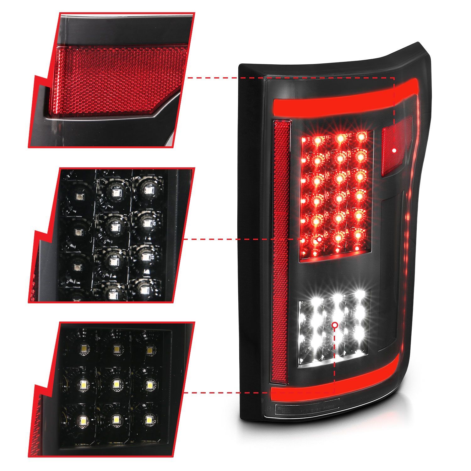 2015-2017 Ford F-150 Anzo LED Tail Lights Black