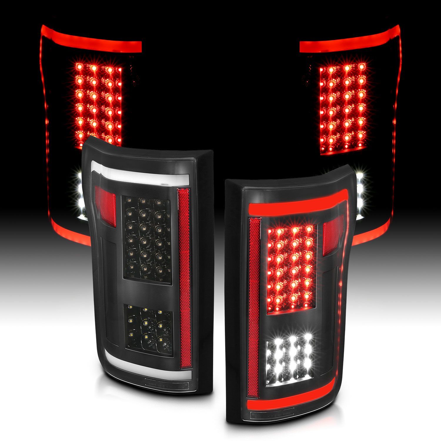 2015-2017 Ford F-150 Anzo LED Tail Lights Black