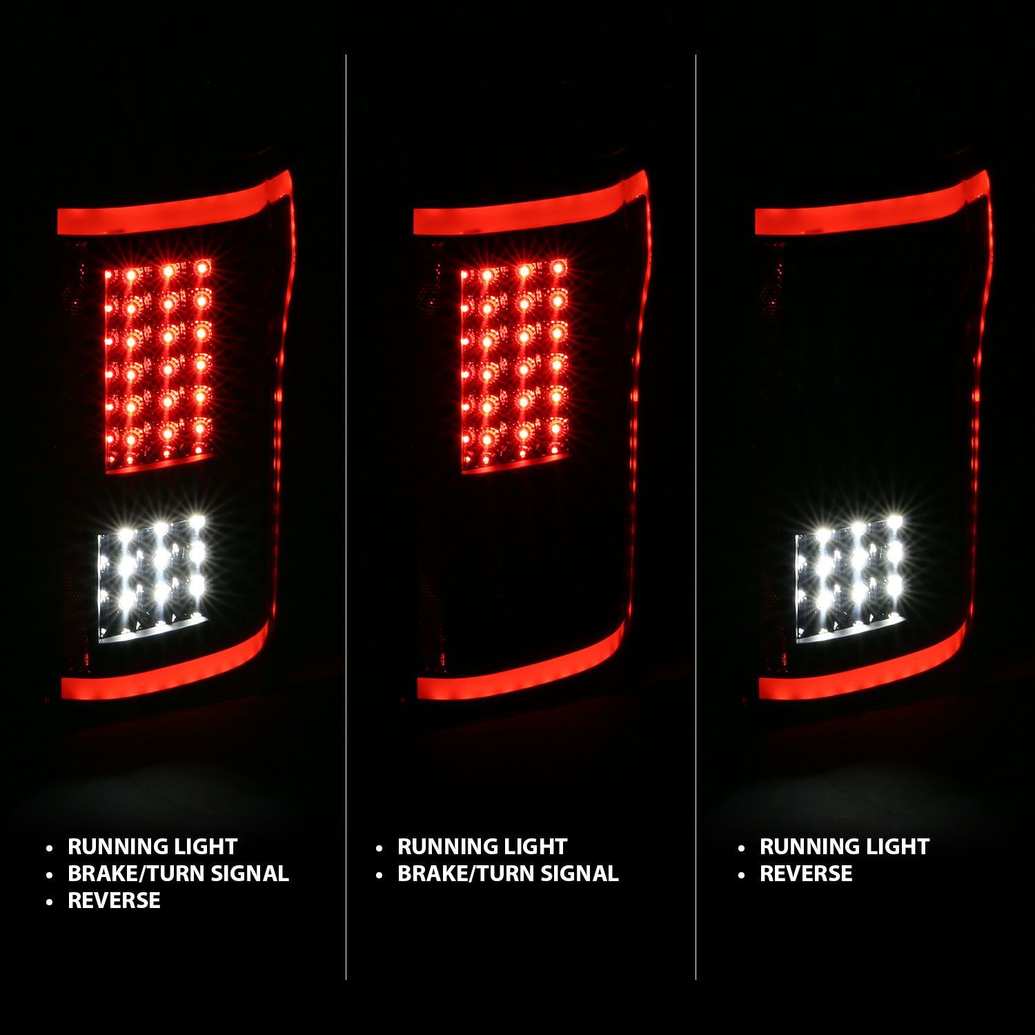 2015-2017 Ford F-150 Anzo LED Tail Lights Black