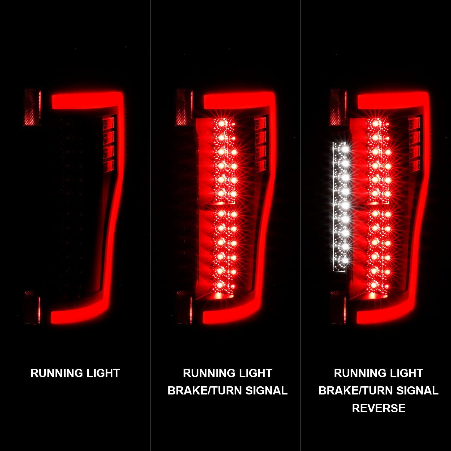2017-2019 Ford F-250/F-350/F-450 Super Duty Anzo LED Tail Lights Black