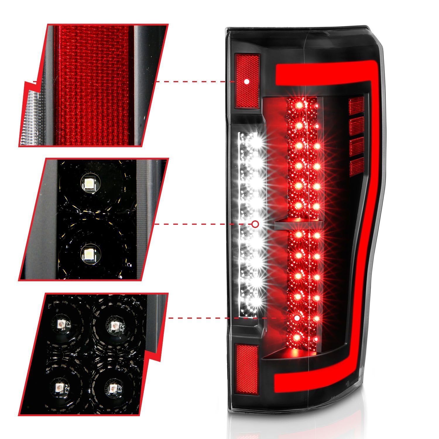 2017-2019 Ford F-250/F-350/F-450 Super Duty Anzo LED Tail Lights Black