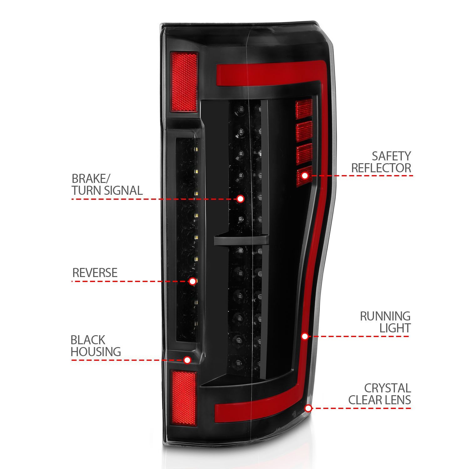 2017-2019 Ford F-250/F-350/F-450 Super Duty Anzo LED Tail Lights Black