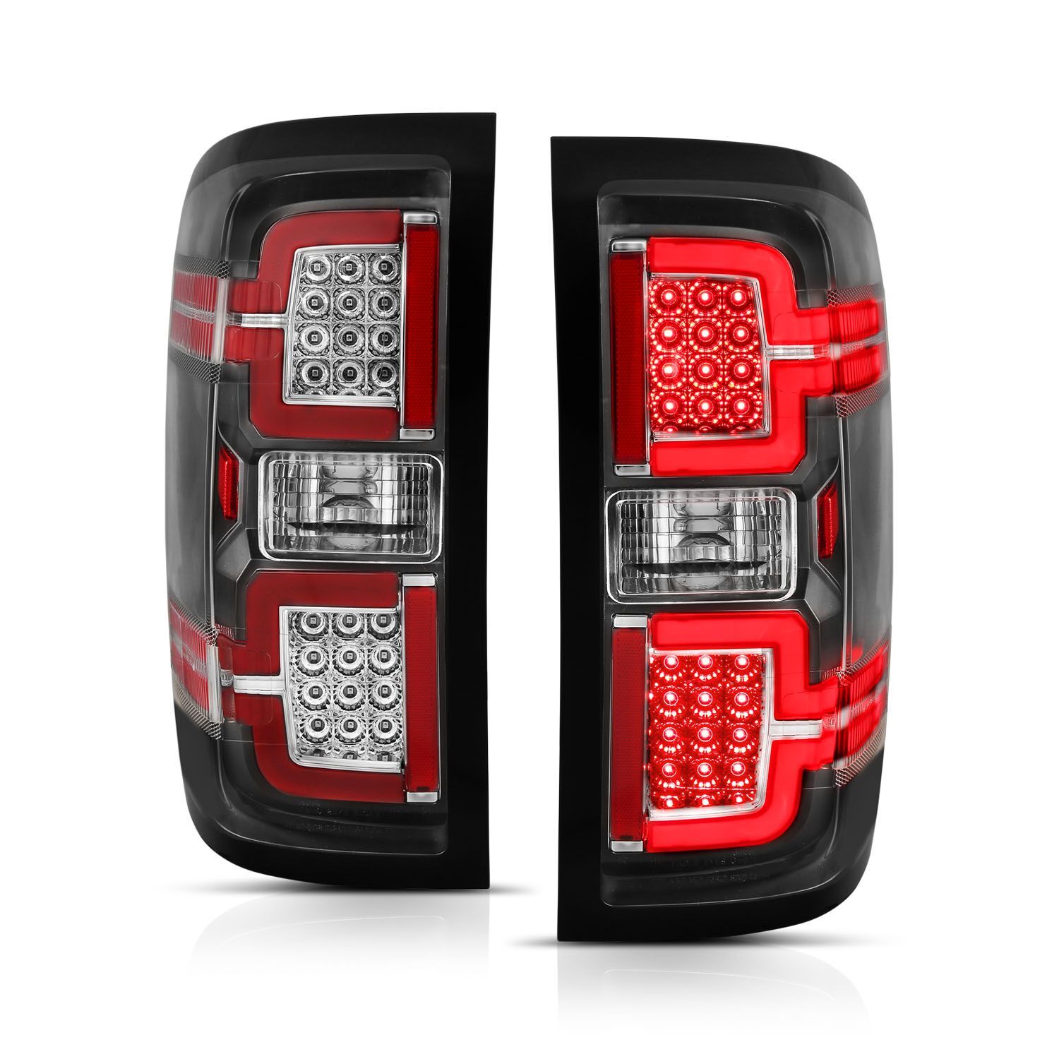 2015-2019 Chevrolet Silverado 1500/2500 HD/3500 HD Anzo LED Tail Lights Black W/ Sequential - 311289