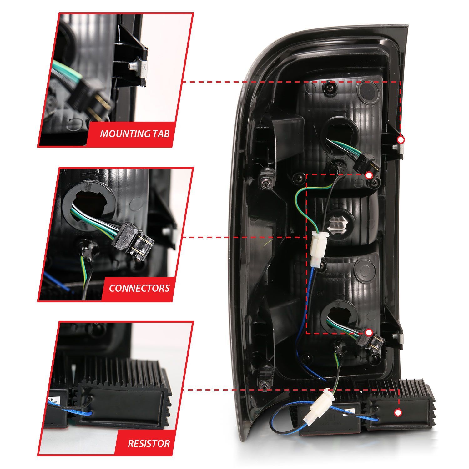 2014-2018 Chevrolet Silverado 1500/2500 HD/3500 HD Anzo LED Tail Lights Chrome W/ Sequential