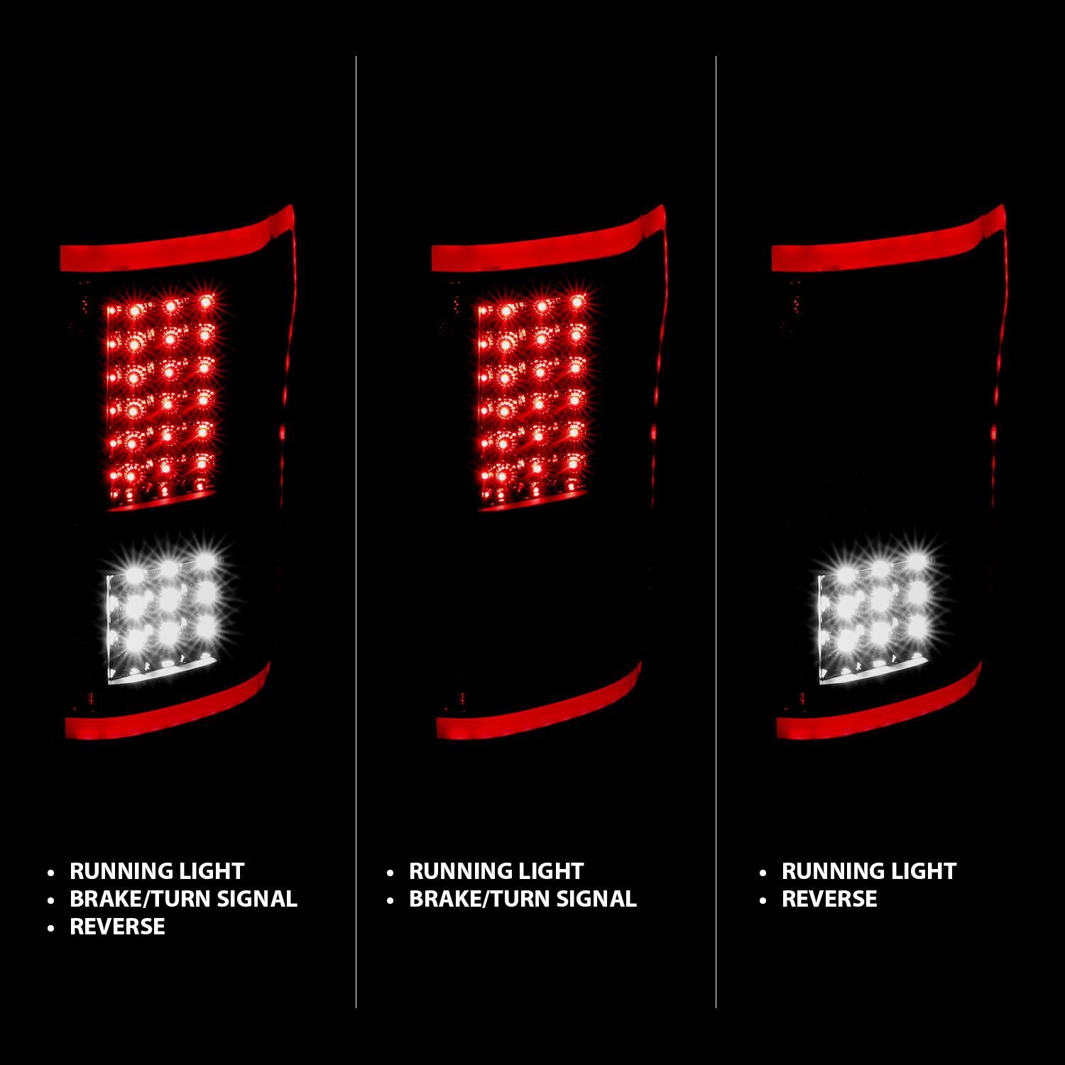 2015-2017 Ford F-150 Anzo LED Tail Lights Black W/ Sequential