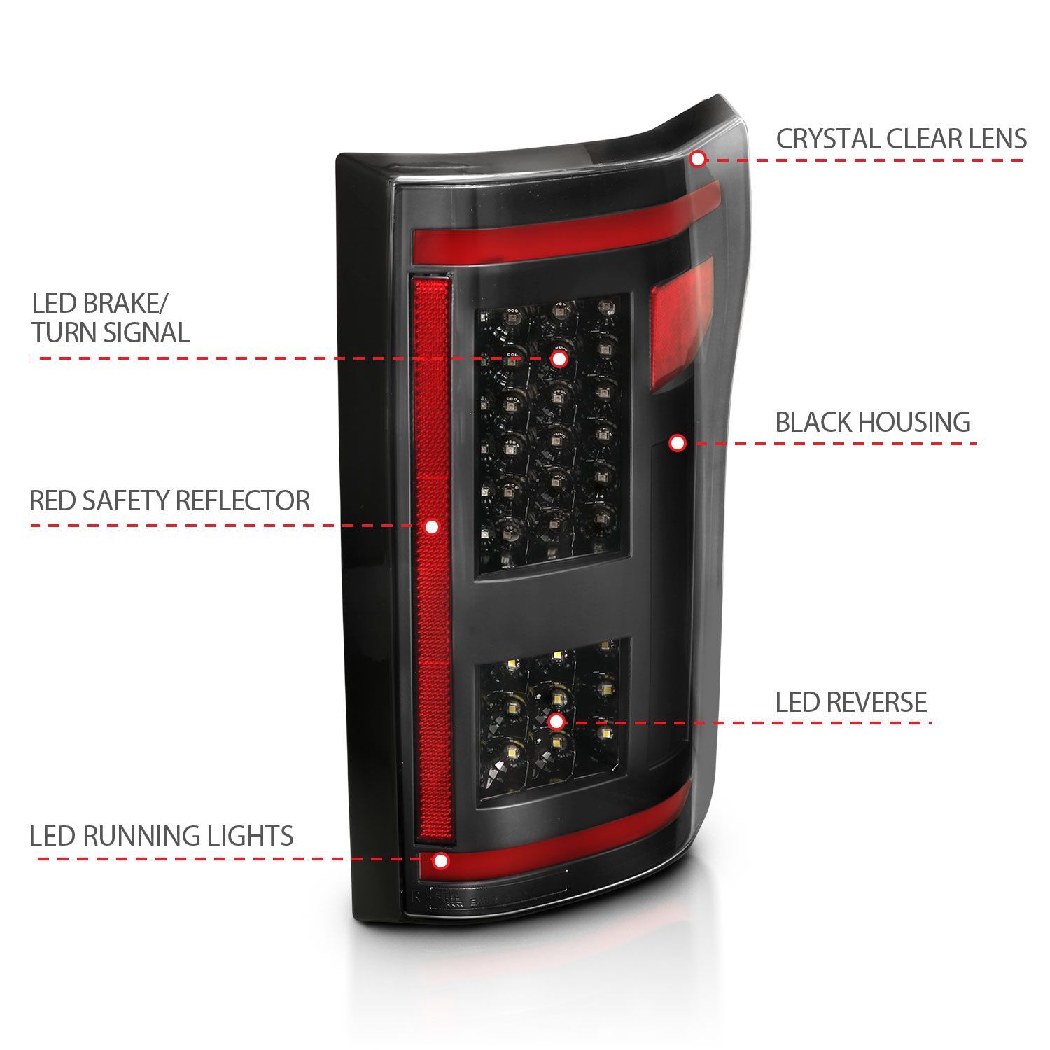 2015-2017 Ford F-150 Anzo LED Tail Lights Black W/ Sequential