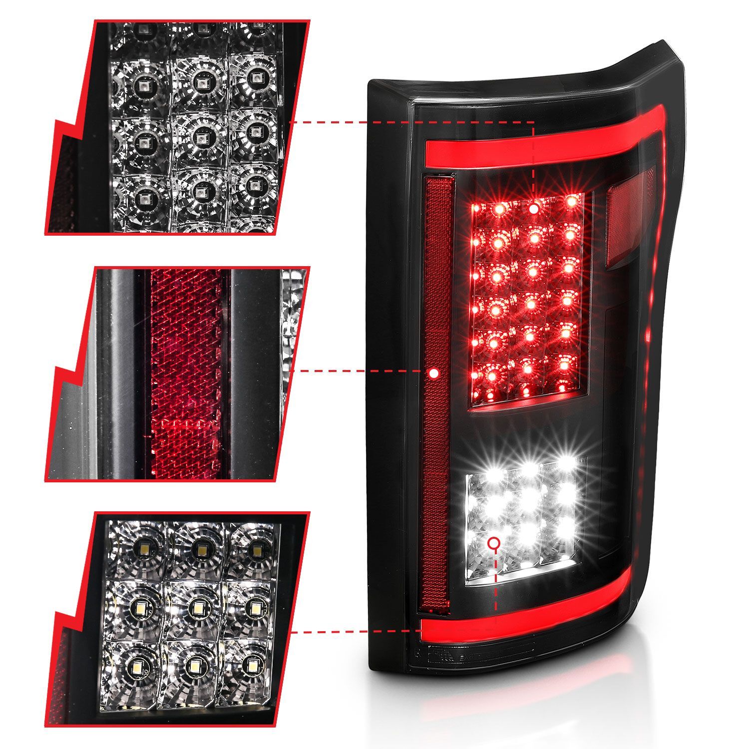 2015-2017 Ford F-150 Anzo LED Tail Lights Smoke W/ Sequential