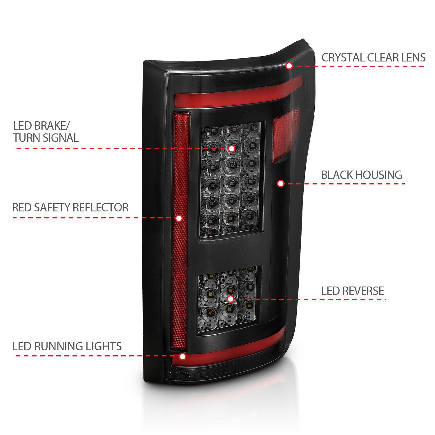 2015-2017 Ford F-150 Anzo LED Tail Lights Smoke W/ Sequential