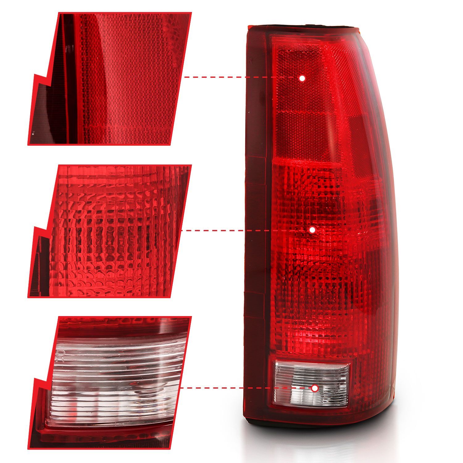 1988-1999 GMC Escalade Anzo Taillight Red/Clear Lens W/ Circuit Board (Oe Replacement)