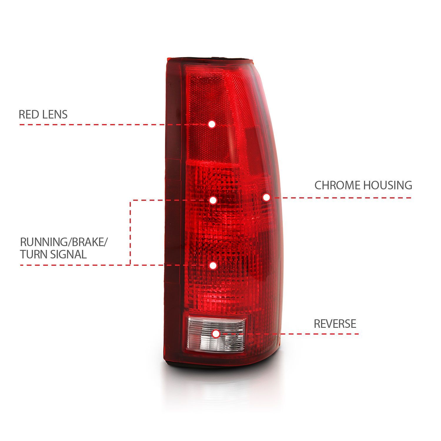 1988-1999 GMC Escalade Anzo Taillight Red/Clear Lens W/ Circuit Board (Oe Replacement)