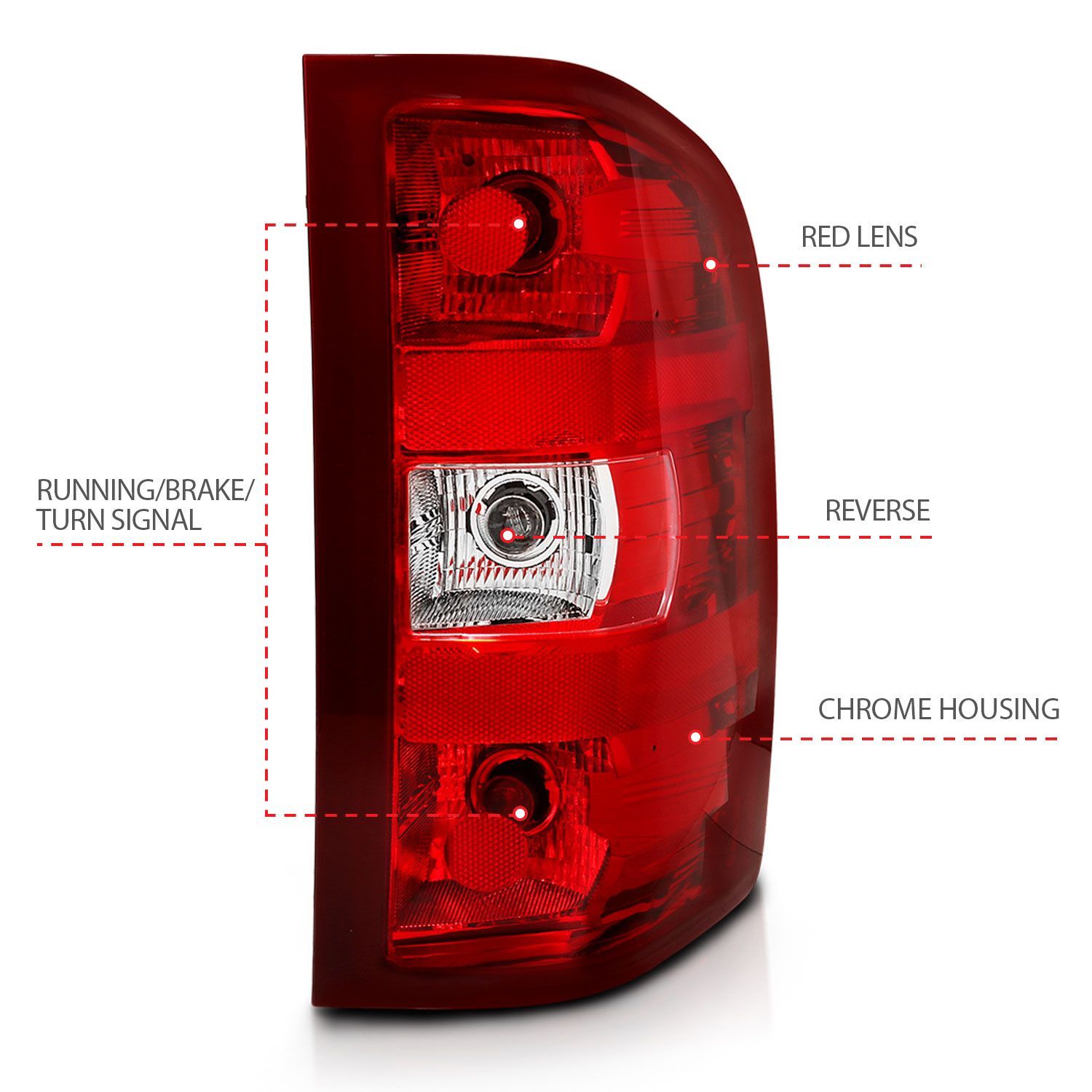 2007-2013 Chevrolet Silverado Anzo Taillight Red/Clear Lens