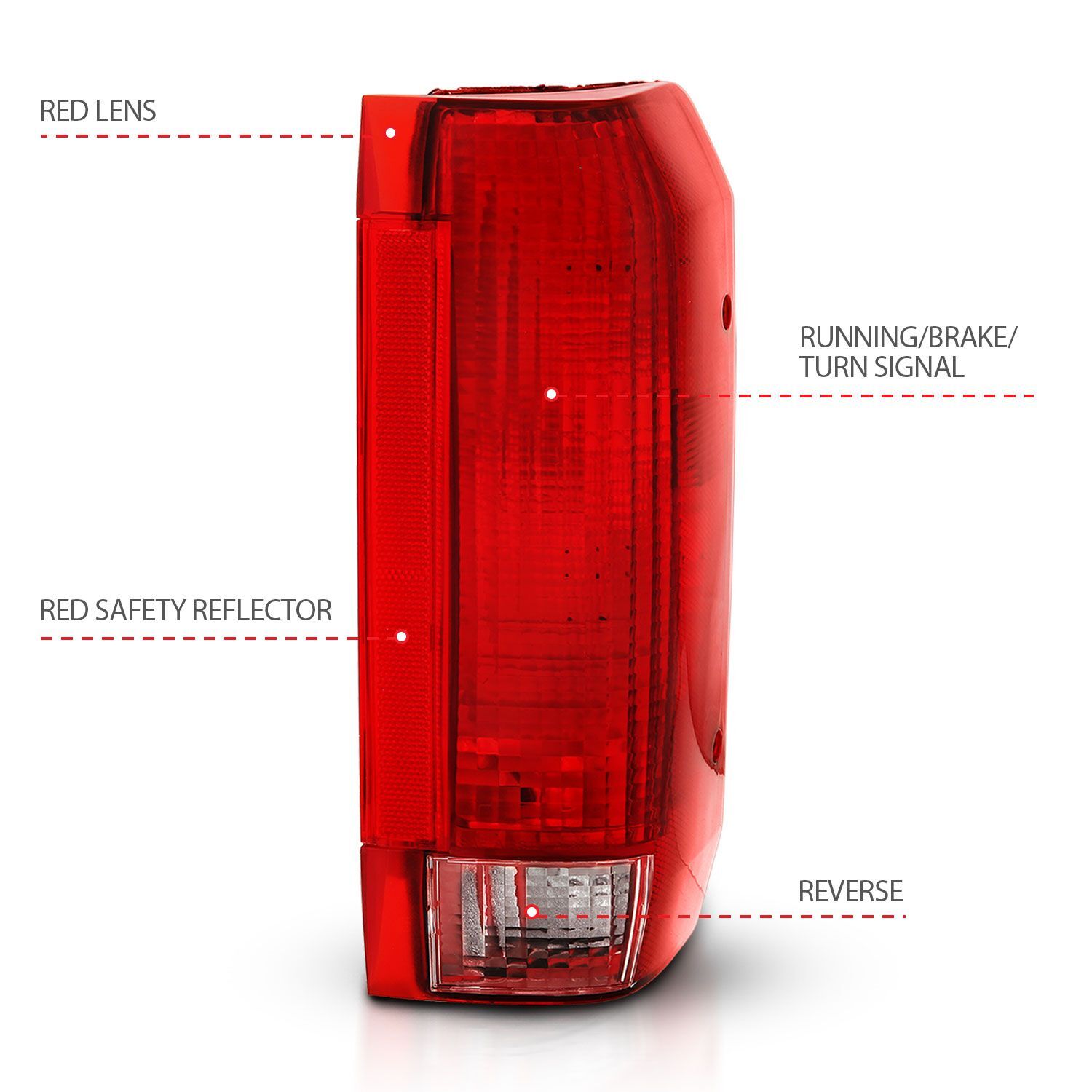 1992-1997 Ford Bronco/F-150/F-250 Super Duty Anzo Taillight Red/Clear Lens
