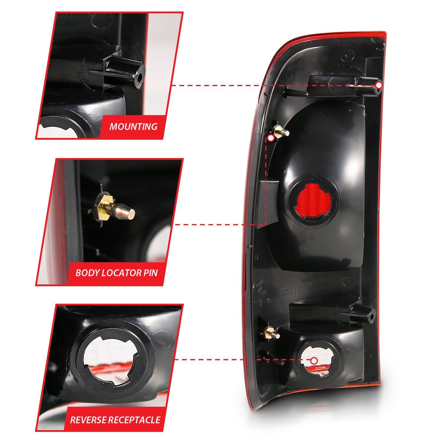 1999-2007 Ford F-150/F-250/F-350/F-450 Super Duty Anzo Taillight Red/Clear Lens