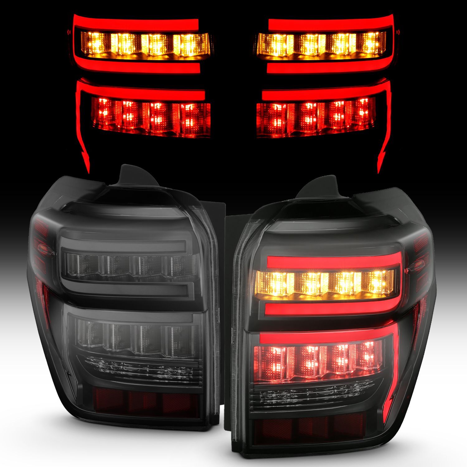 2014-2023 Toyota 4Runner Anzo T.L Black Housing Smoke Lens Red Light Bar W/Sequential