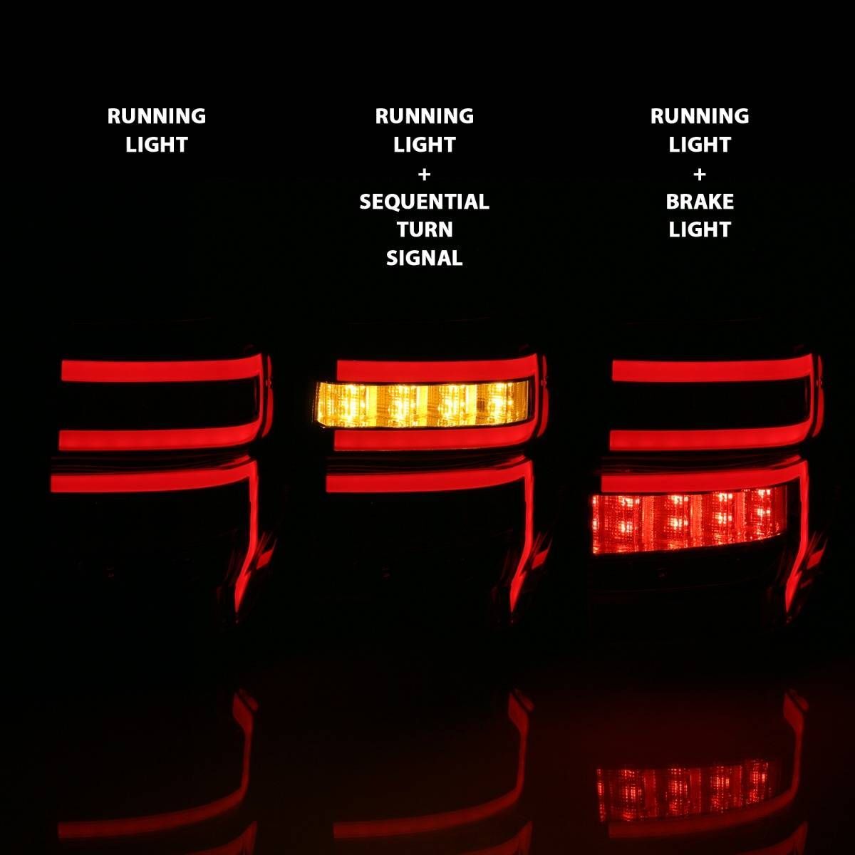 2014-2023 Toyota 4Runner Anzo T.L Chrome Housing Clear Lens Red Light Bar W/Sequential